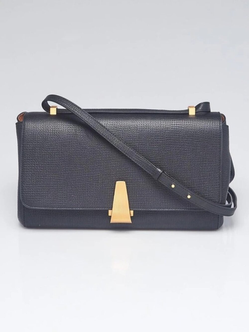 Bottega Veneta Black Grained Leather BV Angle Bag